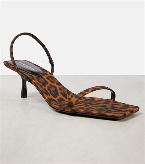 JASPE sandals in leopard grosgrain 